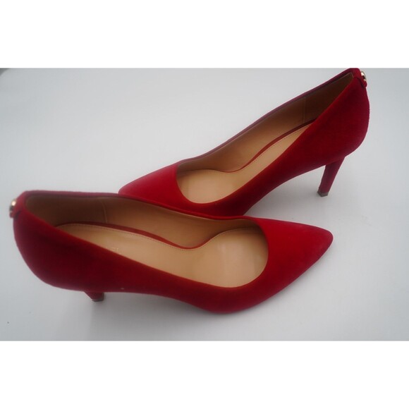 Michael Kors MK Burgundy Suede Elegant Office Classic Pointed Toe Heels Pumps 9M - Picture 10 of 13